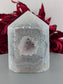 Polished Natural Agate Polished Point 280g 90mm featuring banded patterns and glossy finish - Luna Panther