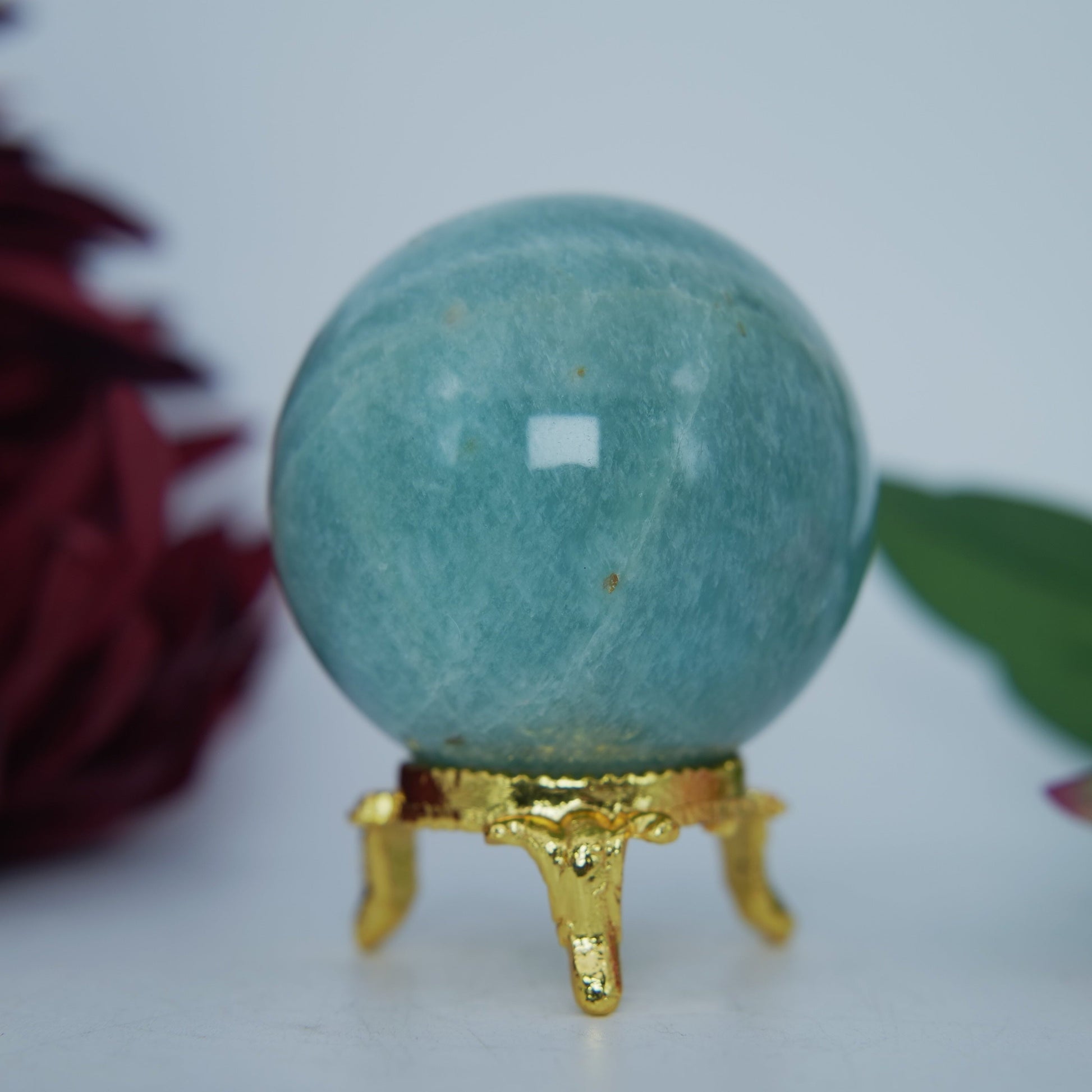 Polished Natural Blue Amazonite 55Mm 215G featuring aqua-green tone with silky sheen - Luna Panther