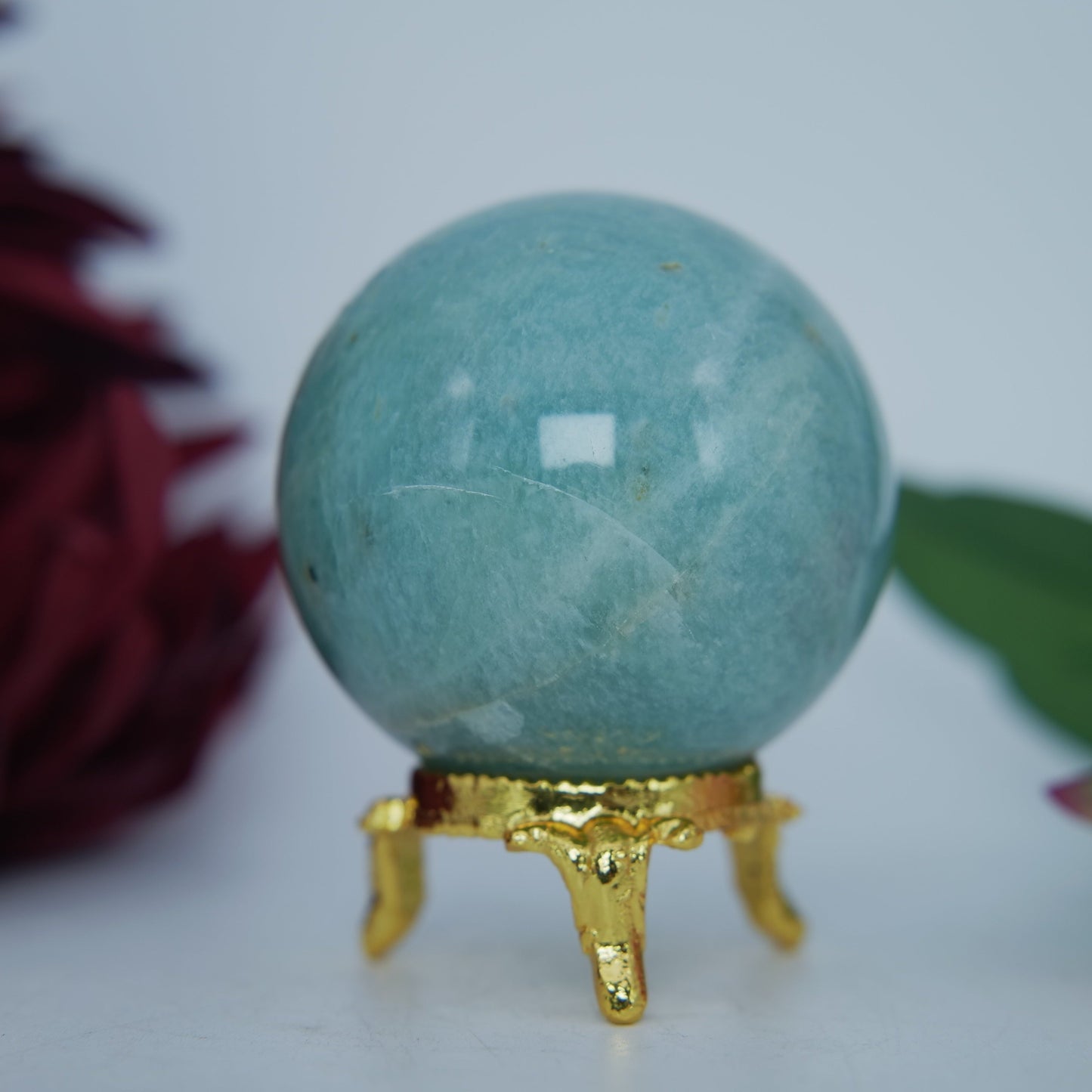Polished Natural Blue Amazonite 55Mm 215G featuring aqua-green tone with silky sheen - Luna Panther