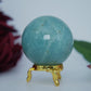 Polished Natural Blue Amazonite 55mm 215g featuring aqua-green tone with silky sheen - Luna Panther