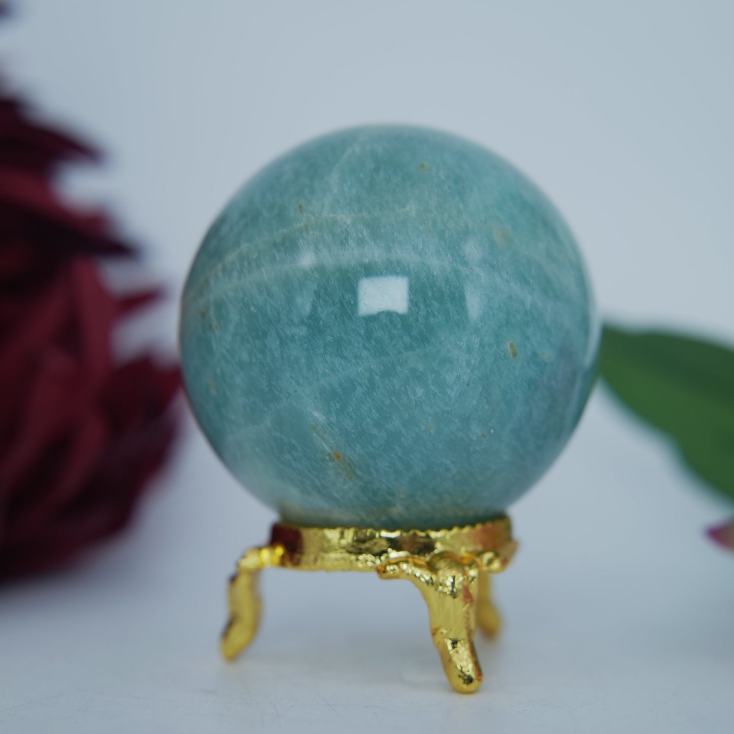 Polished Natural Blue Amazonite 55Mm 215G featuring aqua-green tone with silky sheen - Luna Panther