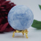 Natural Blue Calcite Sphere (382g, 65mm) from Madagascar - Luna Panther