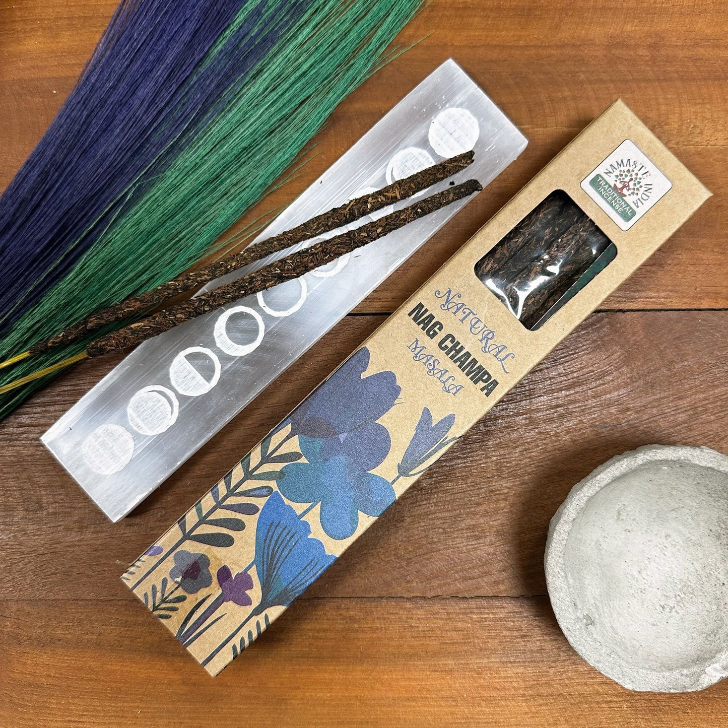 Polished Natural Botanical Masala Incense Nag Champa 1 featuring natural patterning and unique variations - Luna Panther