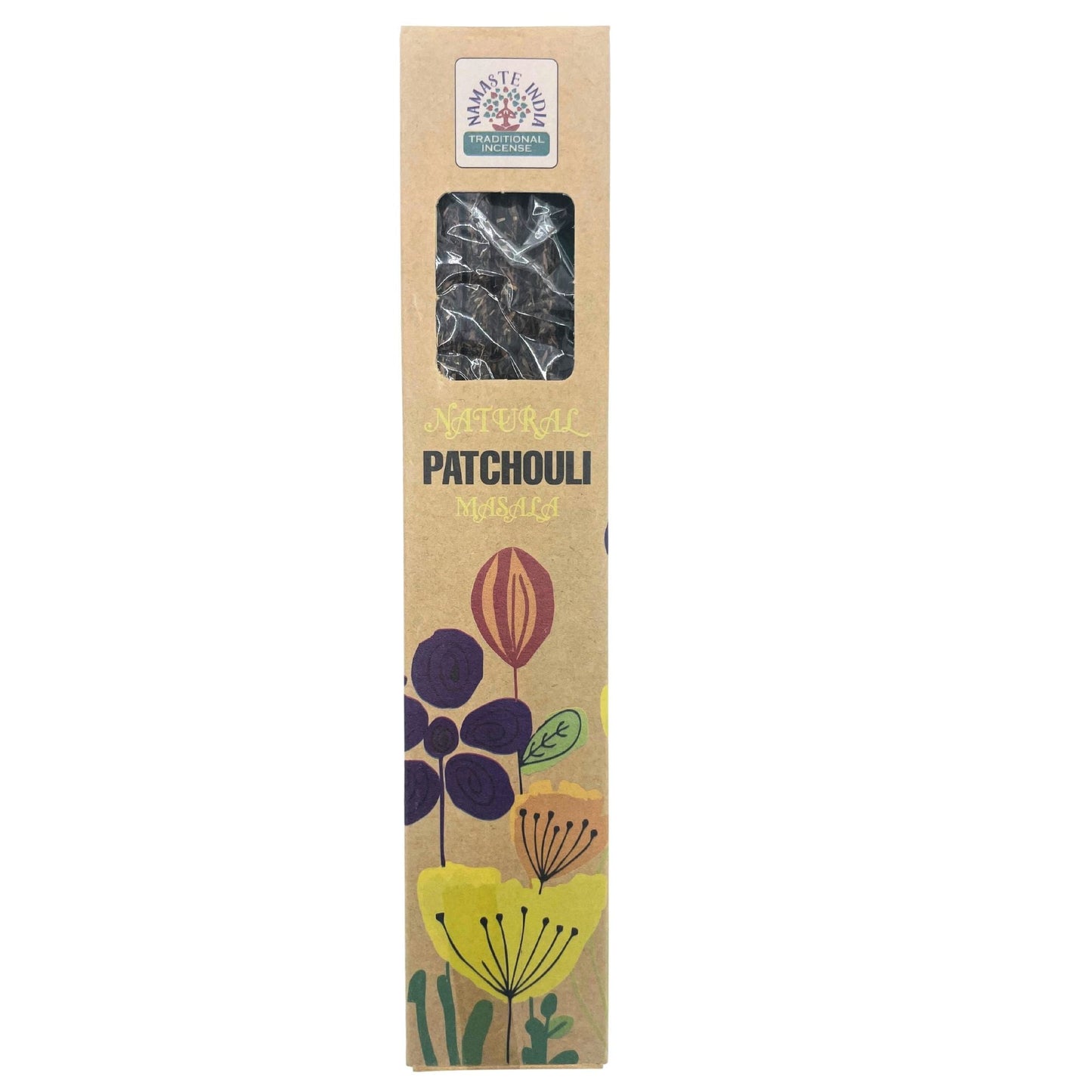 Polished Natural Botanical Masala Incense Patchouli featuring natural patterning and unique variations - Luna Panther