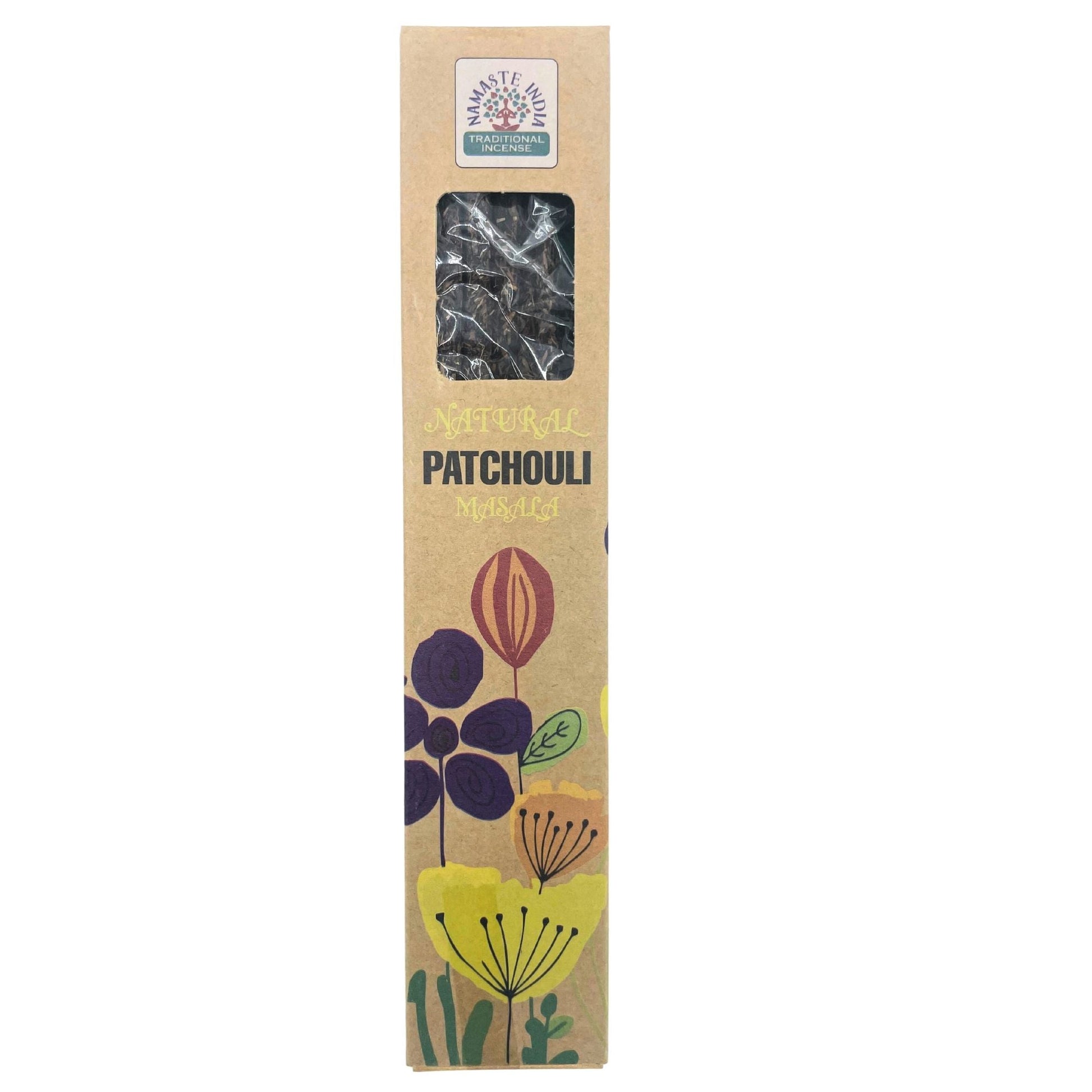 Polished Natural Botanical Masala Incense Patchouli featuring natural patterning and unique variations - Luna Panther
