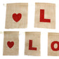 Natural Bunting I Love You (large with hearts) - Luna Panther