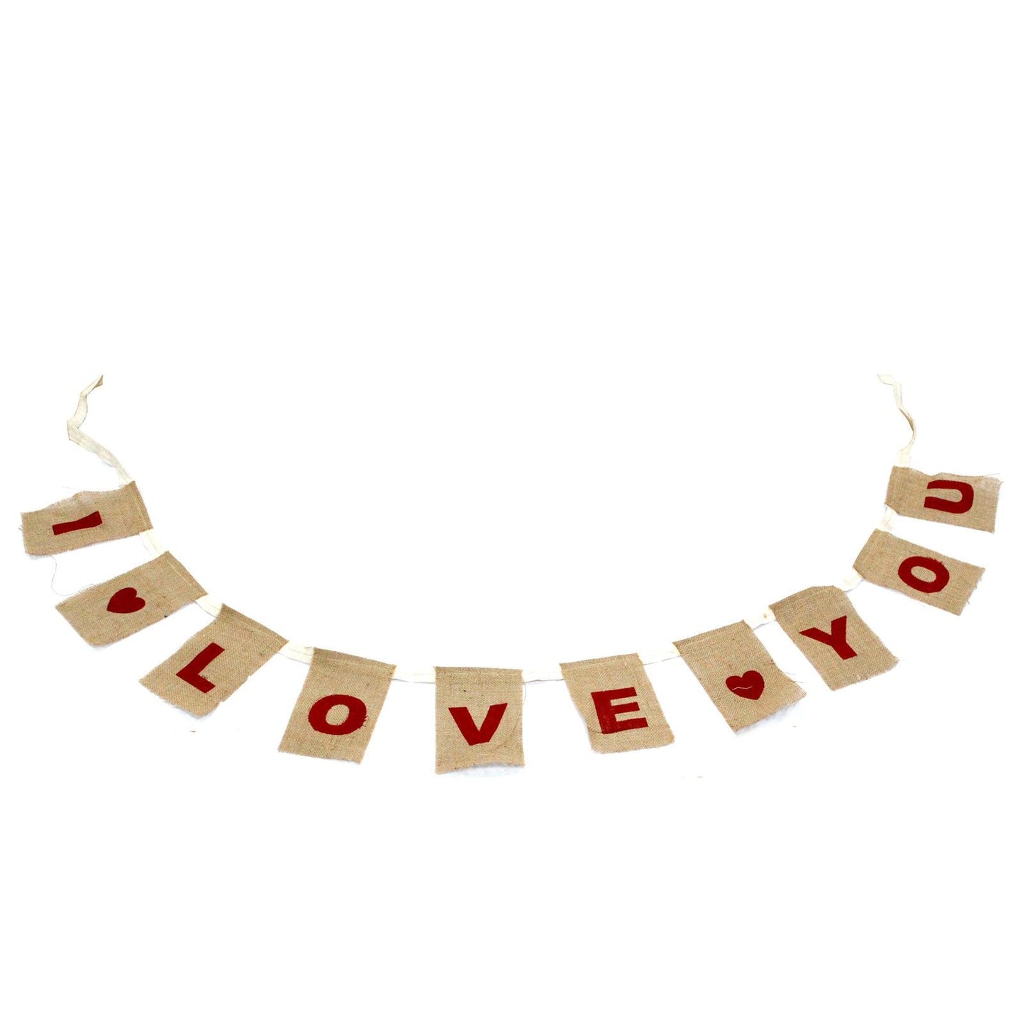 Natural Bunting I Love You (large with hearts) - Luna Panther