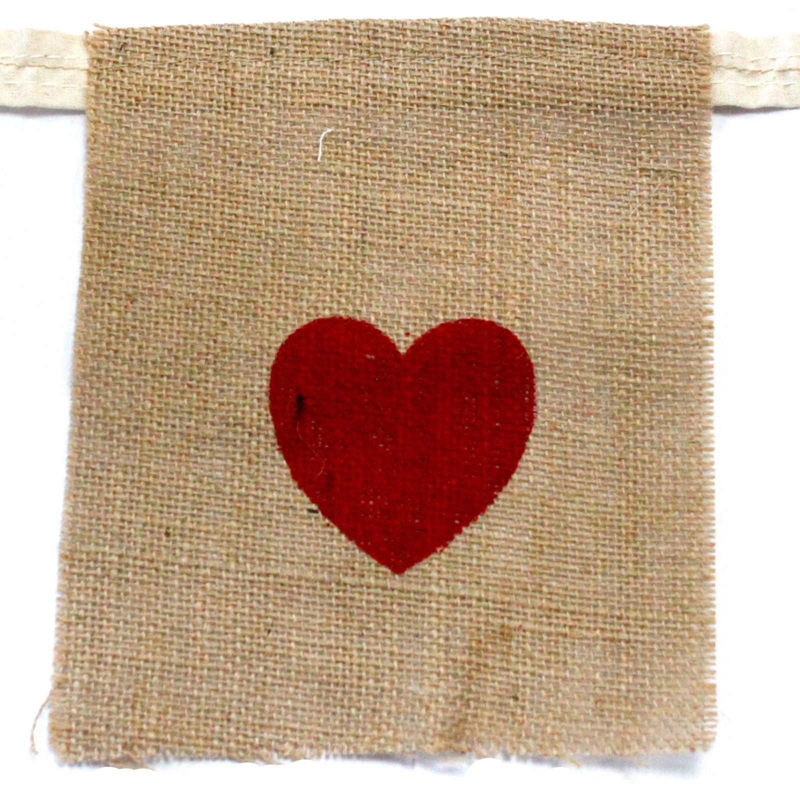 Natural Bunting I Love You (large with hearts) - Luna Panther