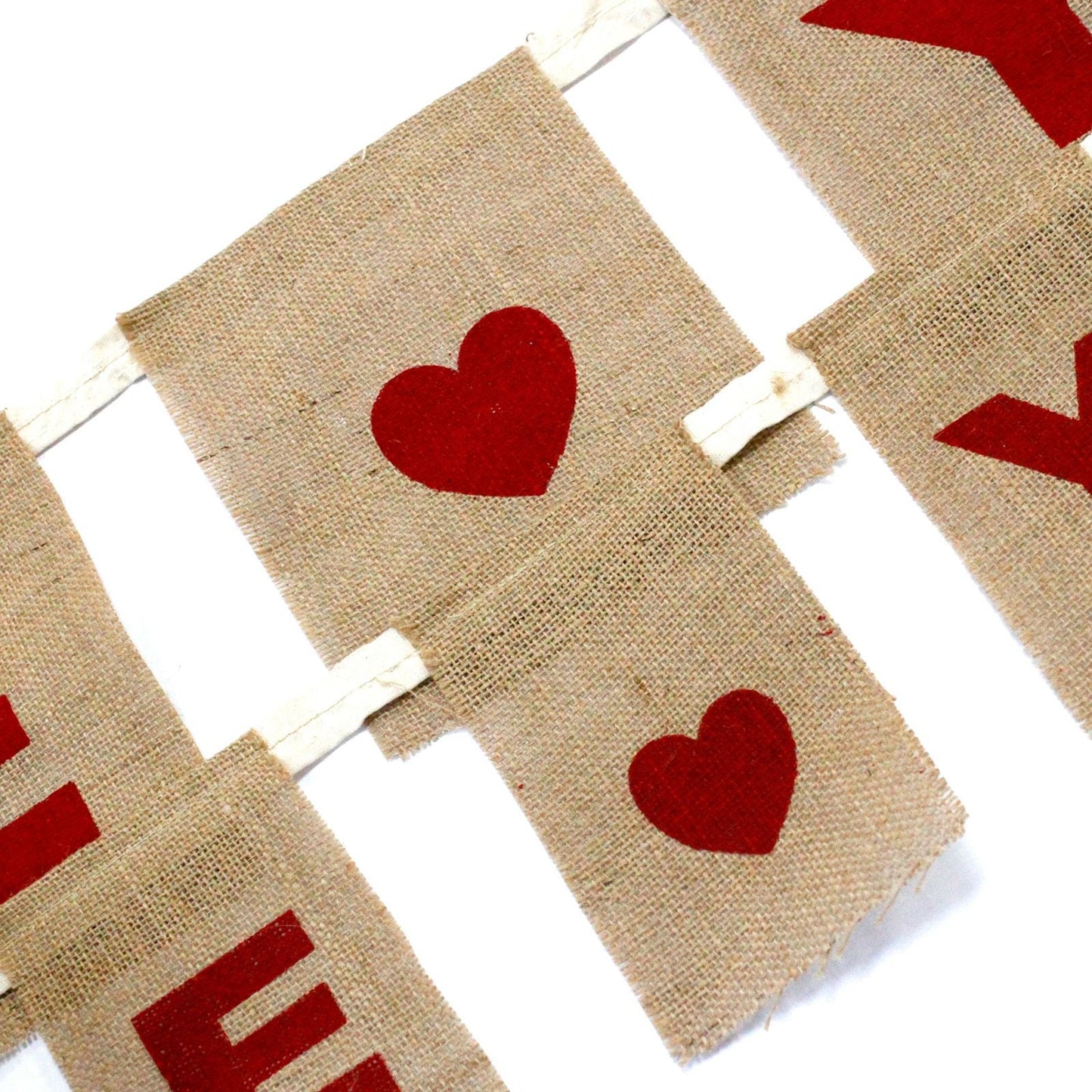 Natural Bunting I Love You (large with hearts) - Luna Panther