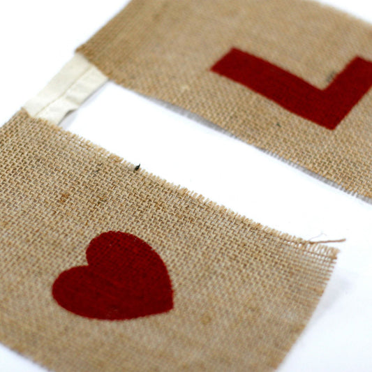 Natural Bunting I Love You (large with hearts) - Luna Panther alternate view