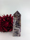 Polished Natural Chevron Amethyst Tower 575g featuring rich purple colour and natural clarity - Luna Panther