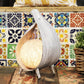 Natural Coconut Lamp - Greywash Wrapover - Luna Panther