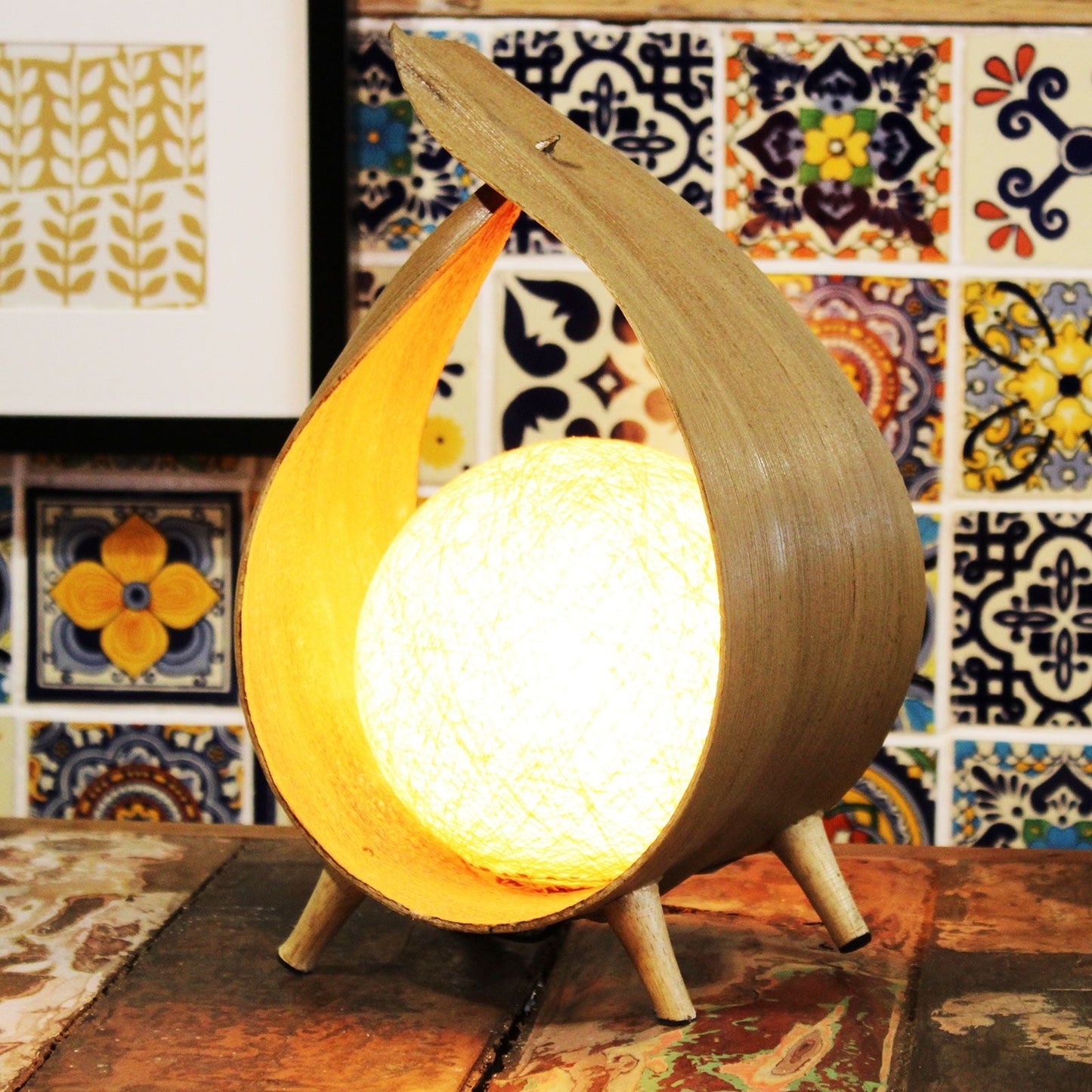 Natural Coconut Lamp - Natural Loop - Luna Panther