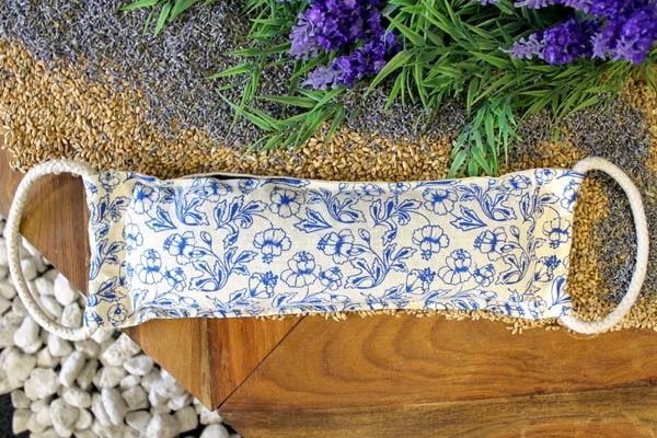 Polished Natural Cotton Wheat Bags - Blue featuring natural patterning and unique variations - Luna Panther