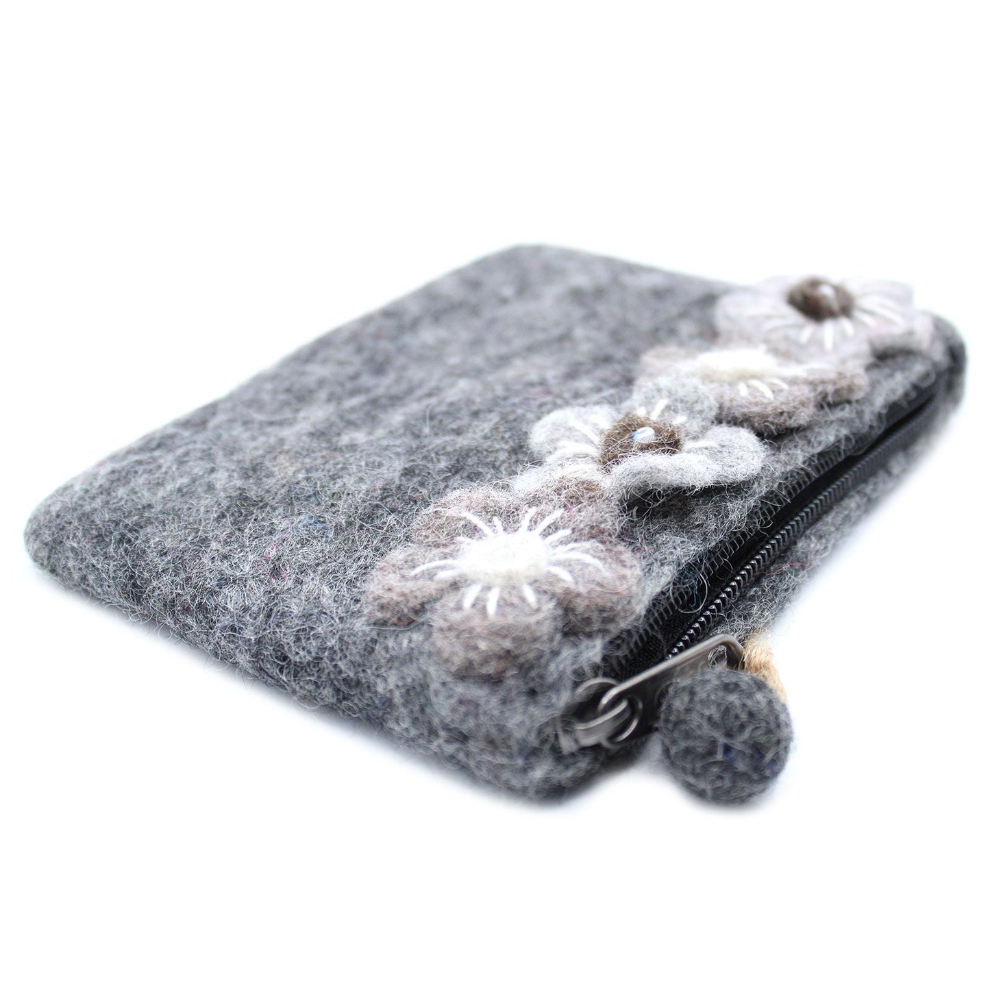 Natural Felt Zipper Pouches – Four Flowers - Luna Panther
