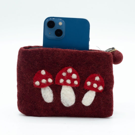 Natural Felt Zipper Pouches – Wild Mushrooms - Luna Panther