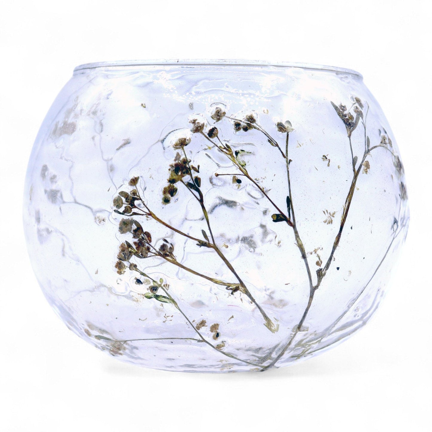 Natural Floral Glass - Bowl Candle Holder - Margarita - (8x10cm) - Luna Panther