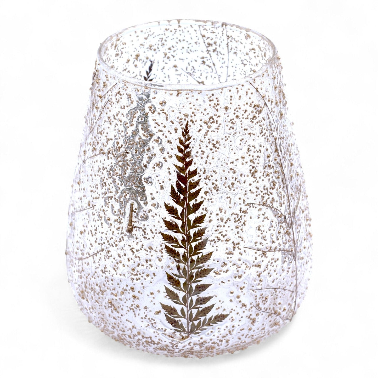 Natural Floral Glass - Large Bowl Candle Holder - Pino - (15x12cm) - Luna Panther