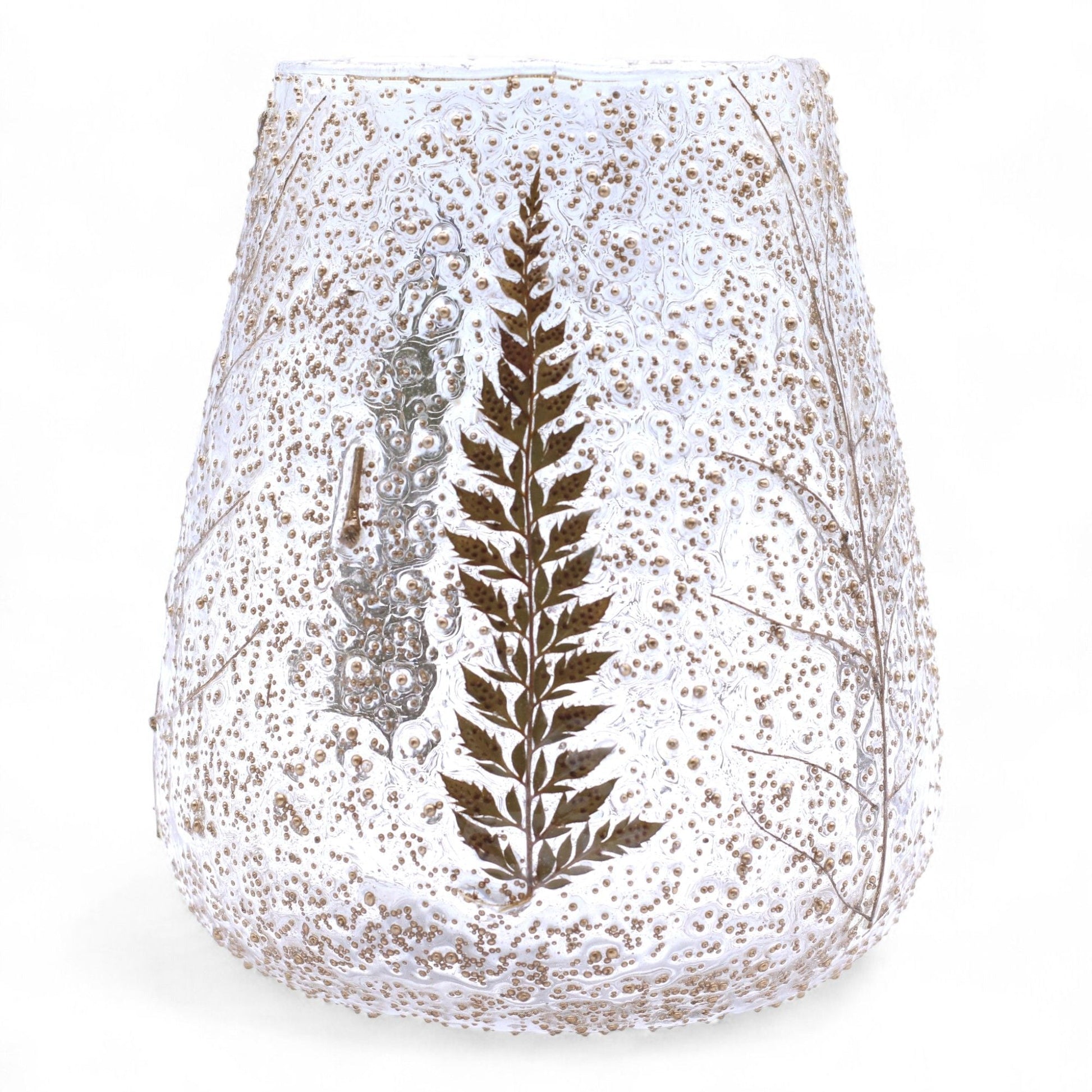 Natural Floral Glass - Large Bowl Candle Holder - Pino - (15x12cm) - Luna Panther
