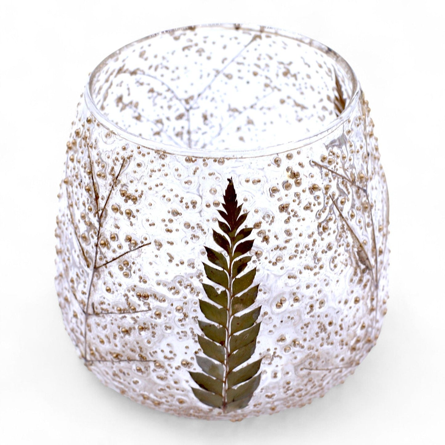 Natural Floral Glass - Straight Candle Holder - Pino - (10x9cm) - Luna Panther