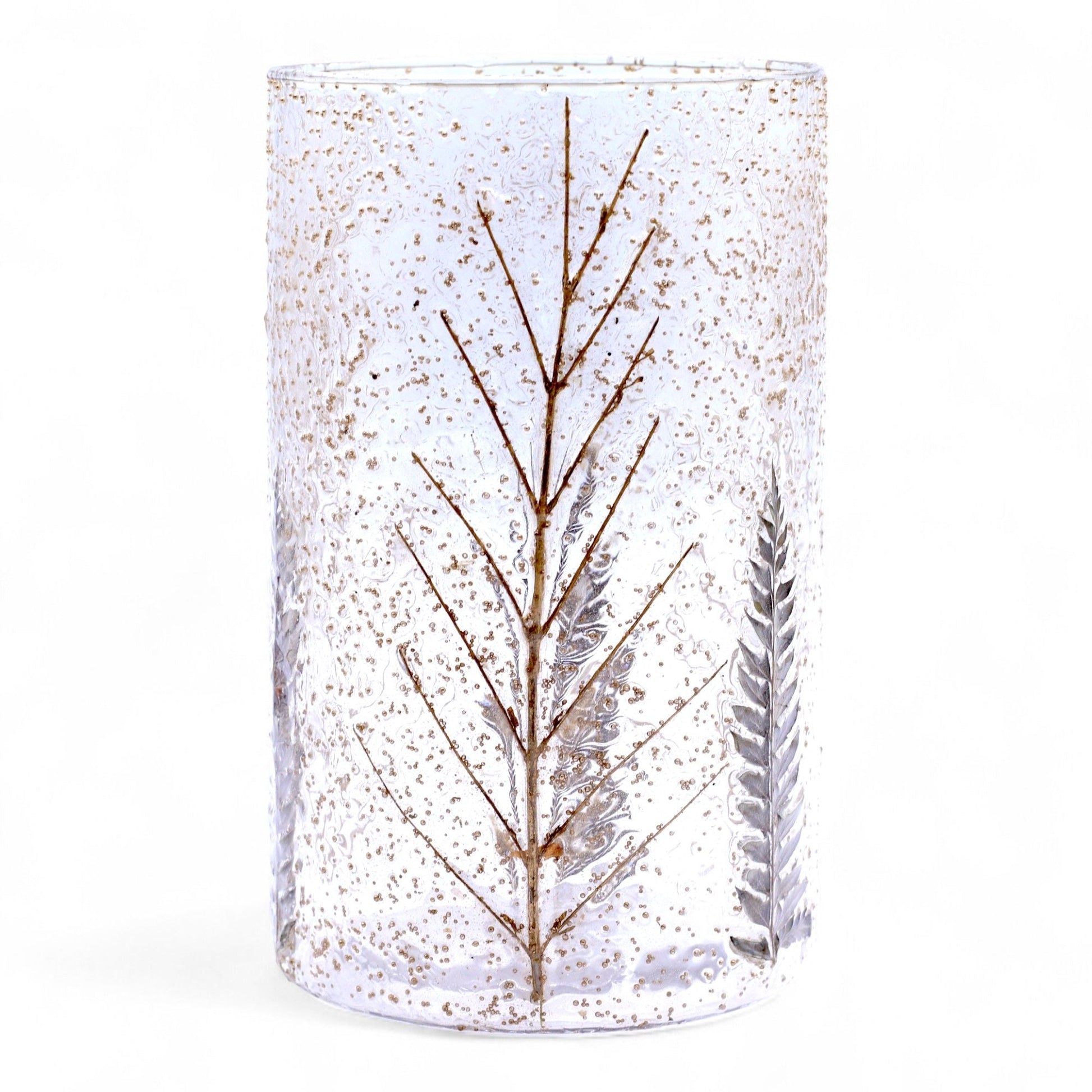 Natural Floral Glass - Tall Vase Candle Holder - Pino - (19x11cm) - Luna Panther