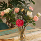 Natural Floral Glass - Tall Vase Candle Holder - Rose - (19x11cm) - Luna Panther