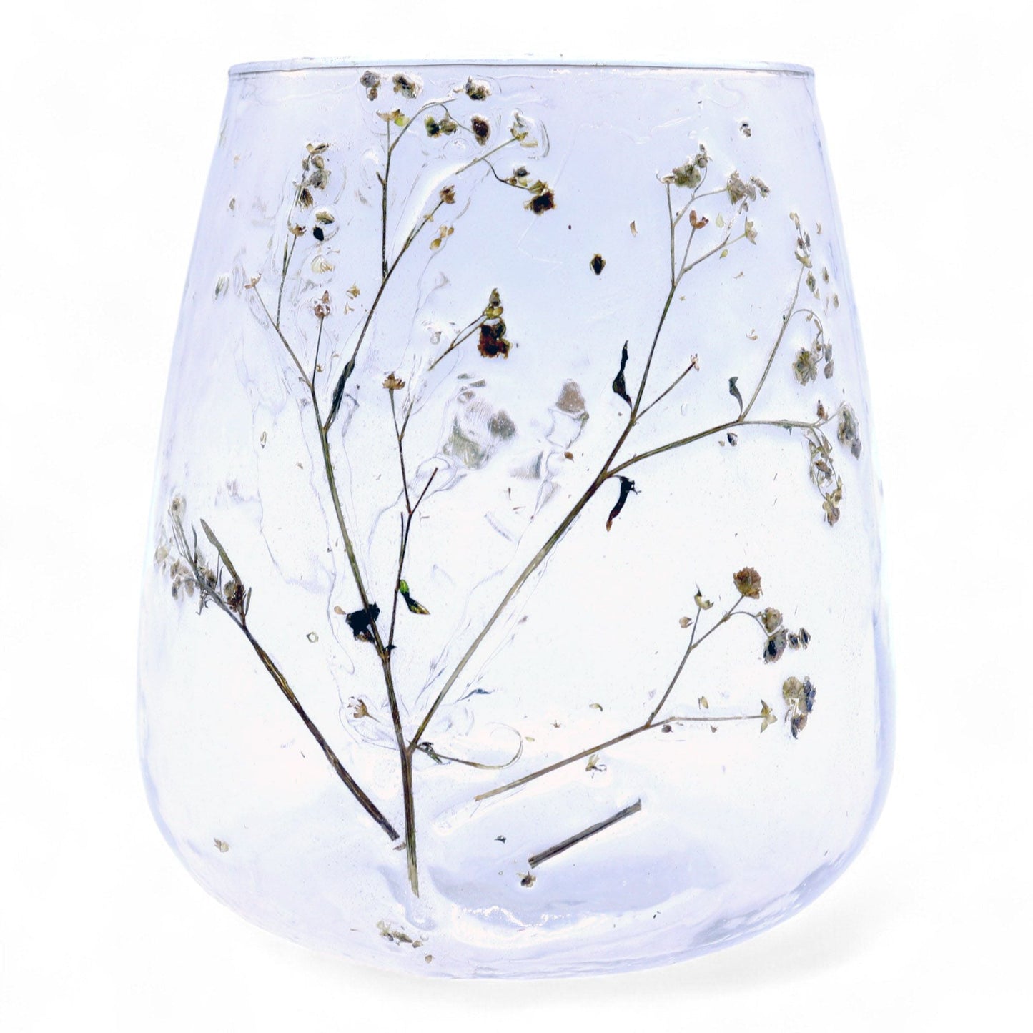 Natural Floral Glass - Vase Candle Holder - Margarita - (12x11cm) - Luna Panther