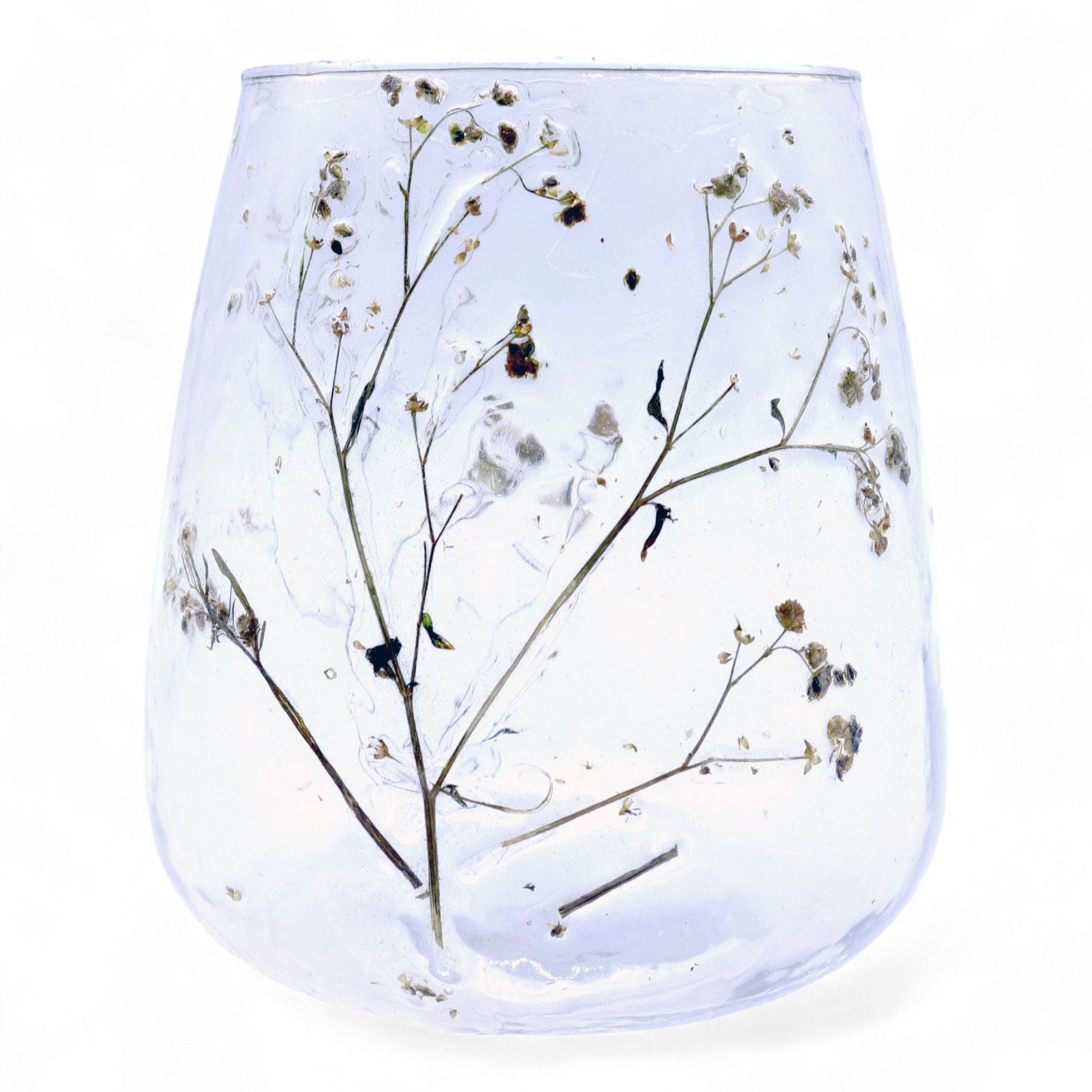 Natural Floral Glass - Vase Candle Holder - Margarita - (12x11cm) - Luna Panther