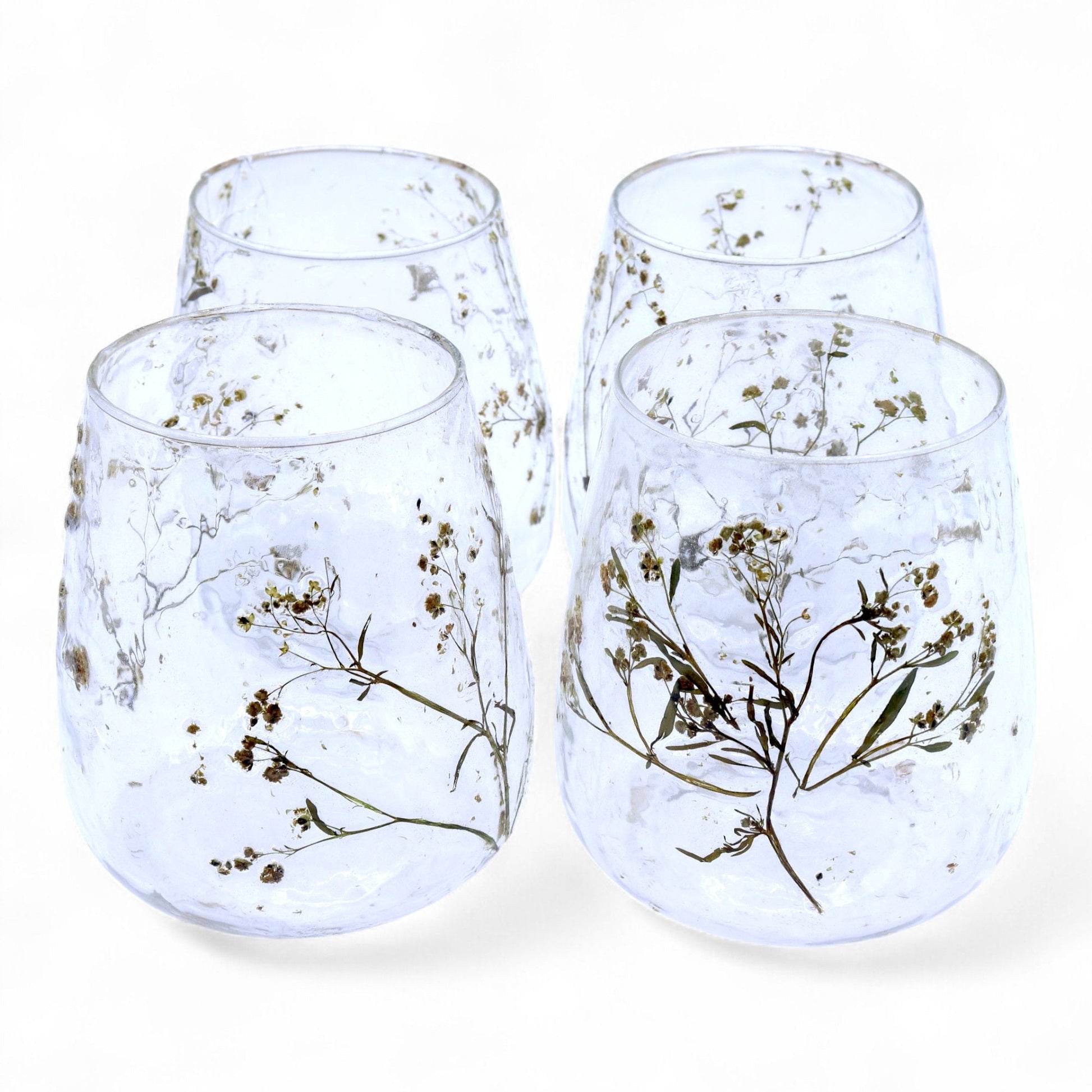 Natural Floral Glass - Vase Candle Holder - Margarita - (12x11cm) - Luna Panther