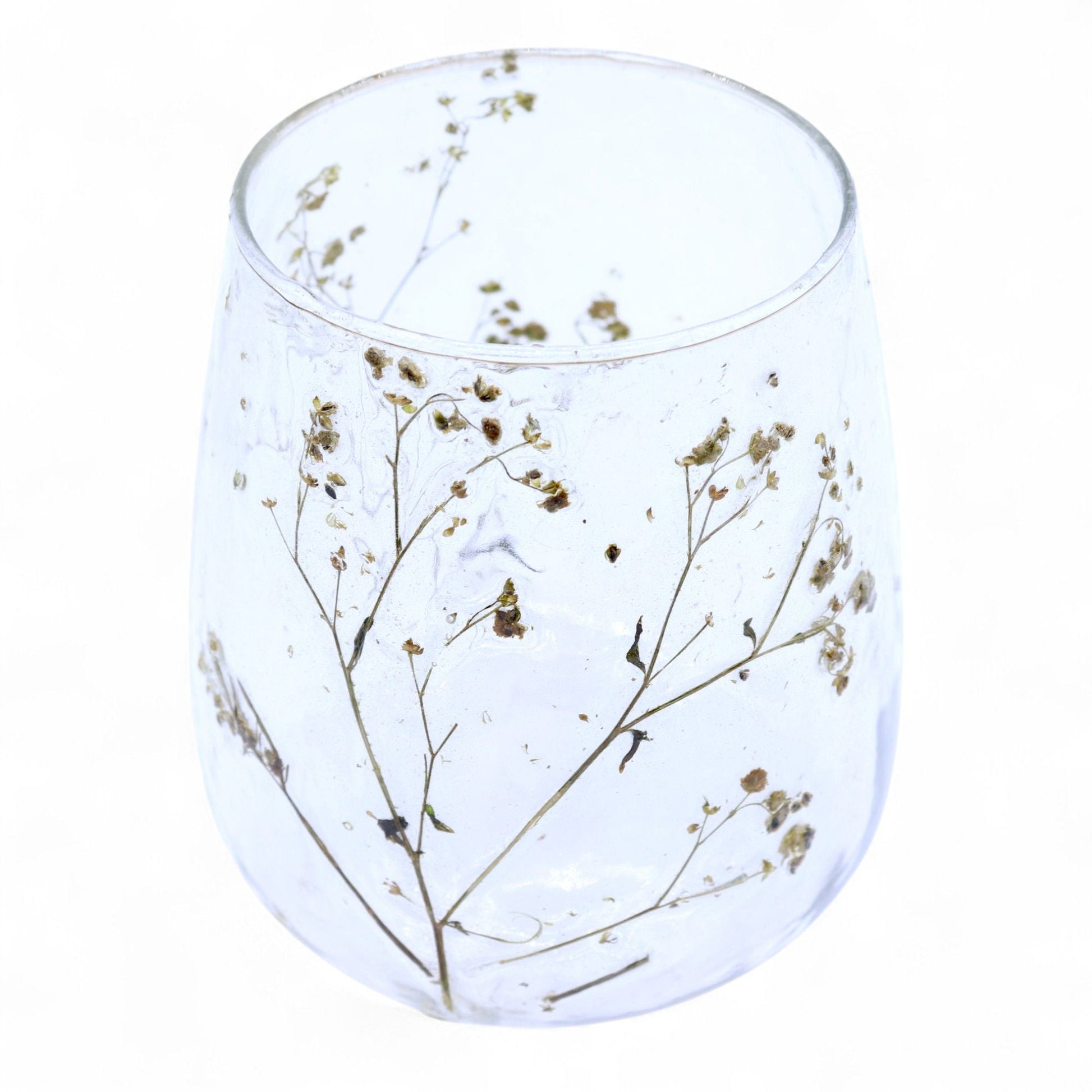 Natural Floral Glass - Vase Candle Holder - Margarita - (12x11cm) - Luna Panther