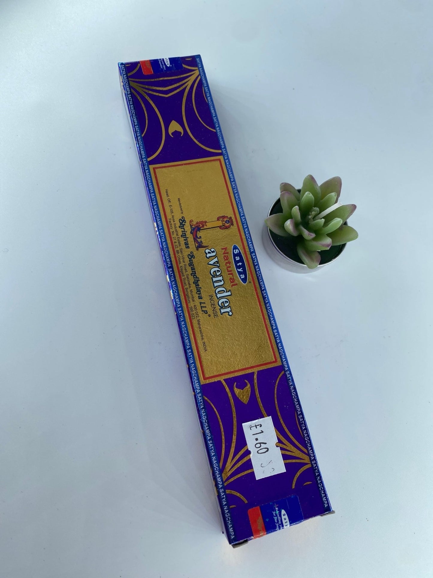Polished Natural Lavender Incense - Satya featuring natural patterning and unique variations - Luna Panther