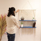 Natural Macrame Hanging Shelves - Blue - Luna Panther