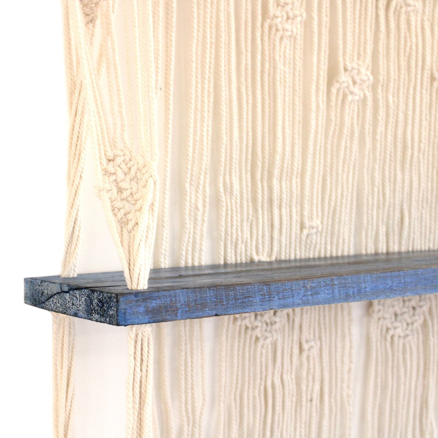 Natural Macrame Hanging Shelves - Blue - Luna Panther