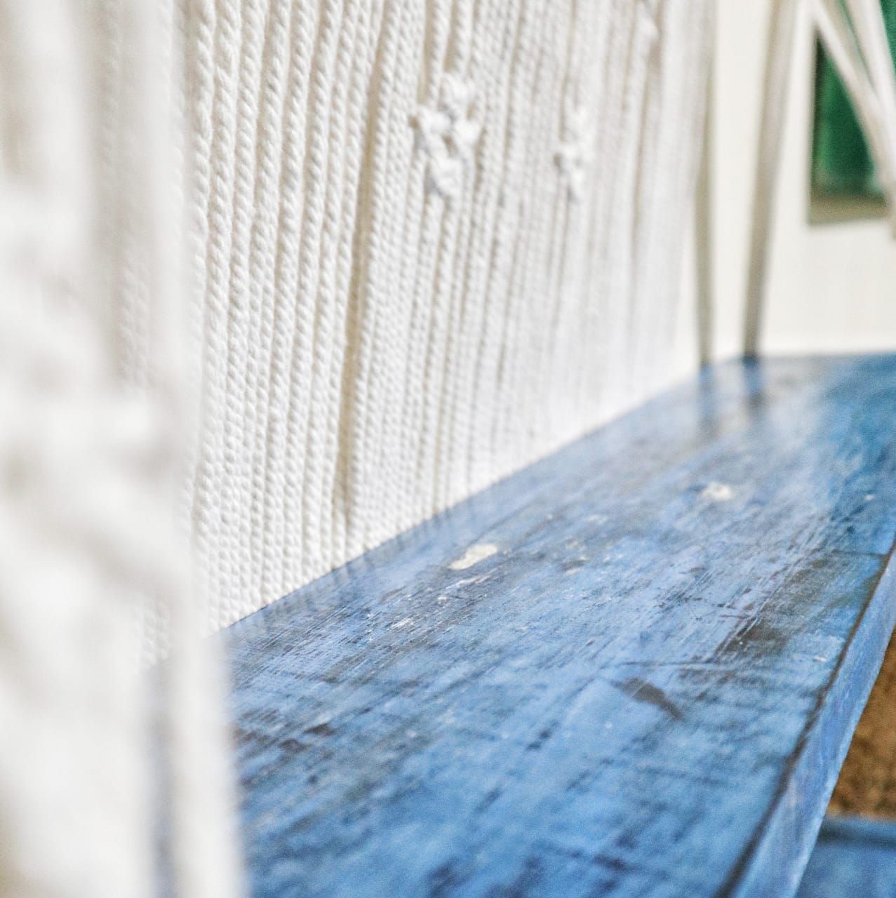 Natural Macrame Hanging Shelves - Blue - Luna Panther
