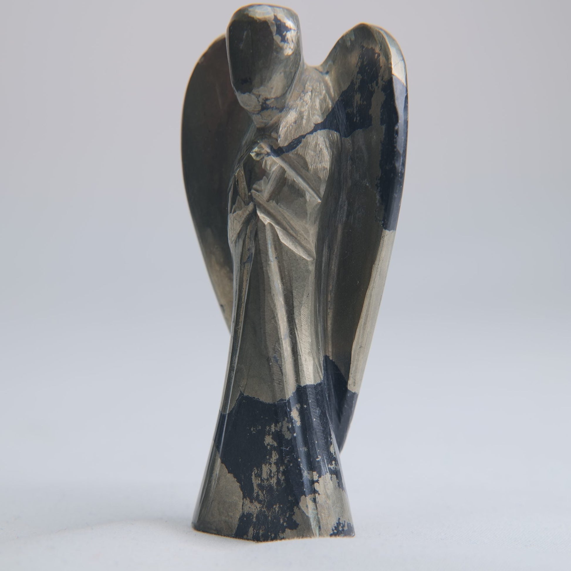 Natural Pyrite Angel Carving 161g 80mm - Luna Panther