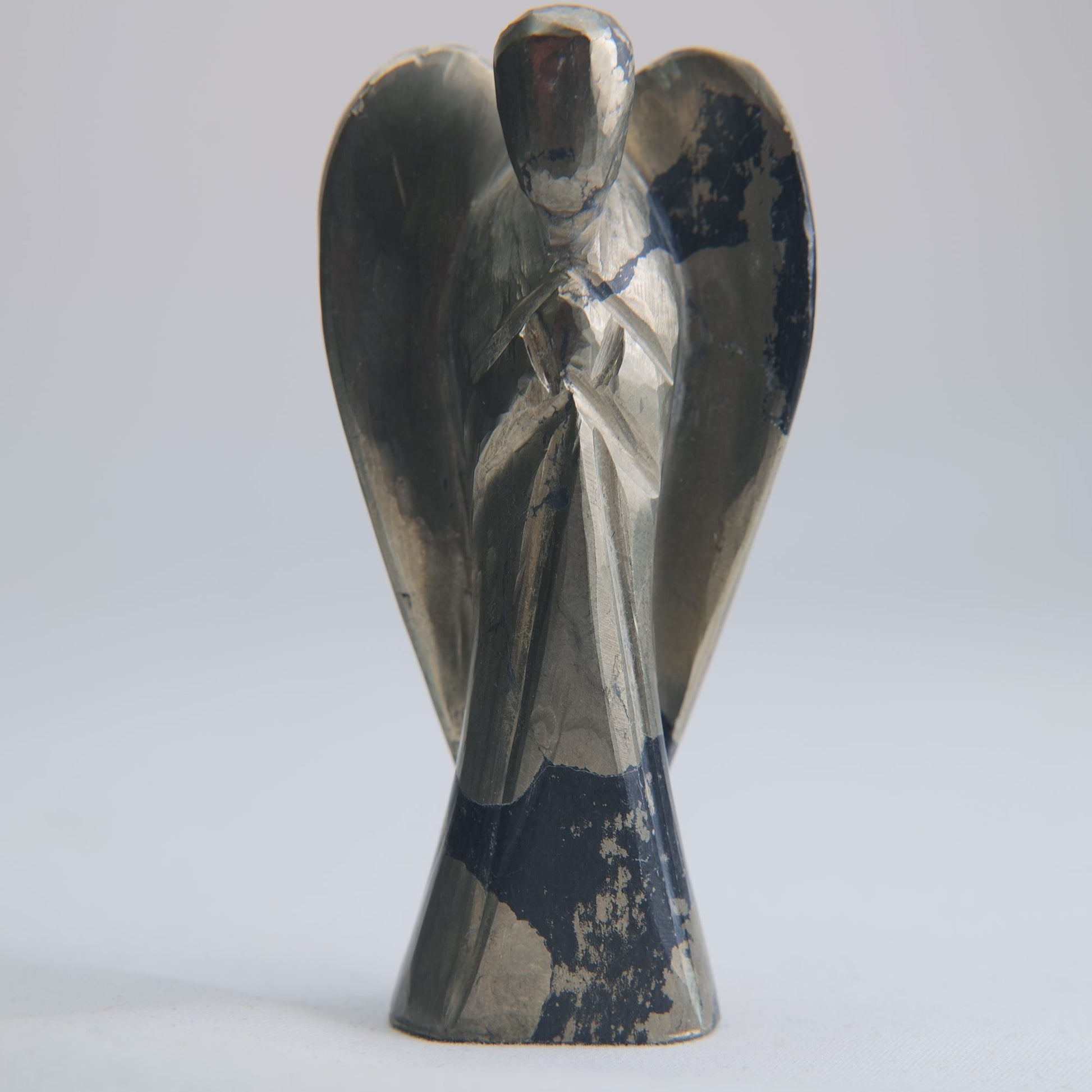Natural Pyrite Angel Carving 161g 80mm - Luna Panther