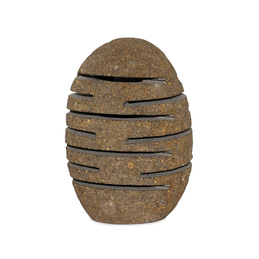 Natural Riverstone Candle Holder - Standing Stone Cut (10x13x22cm) - Luna Panther