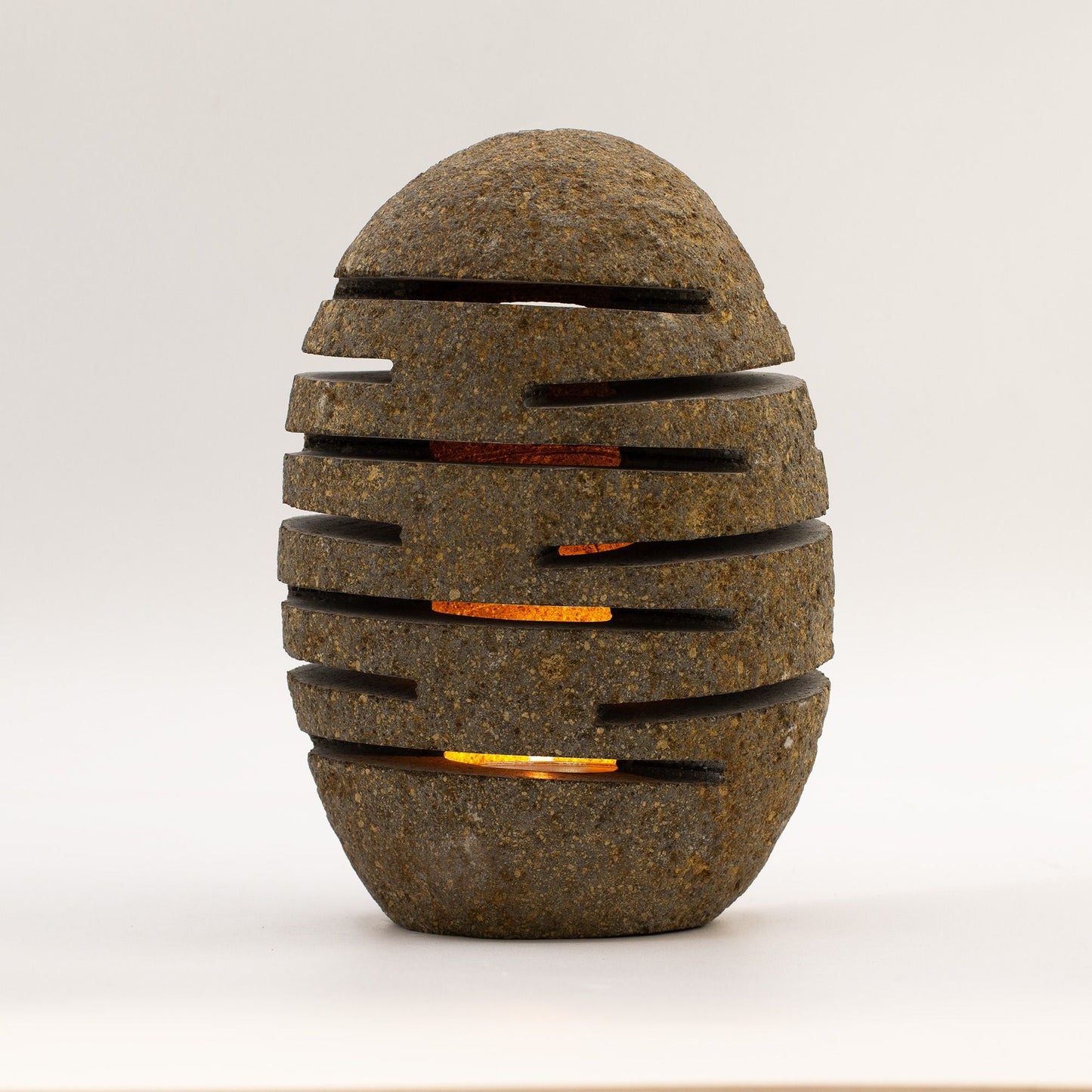 Natural Riverstone Candle Holder - Standing Stone Cut (10x13x22cm) - Luna Panther