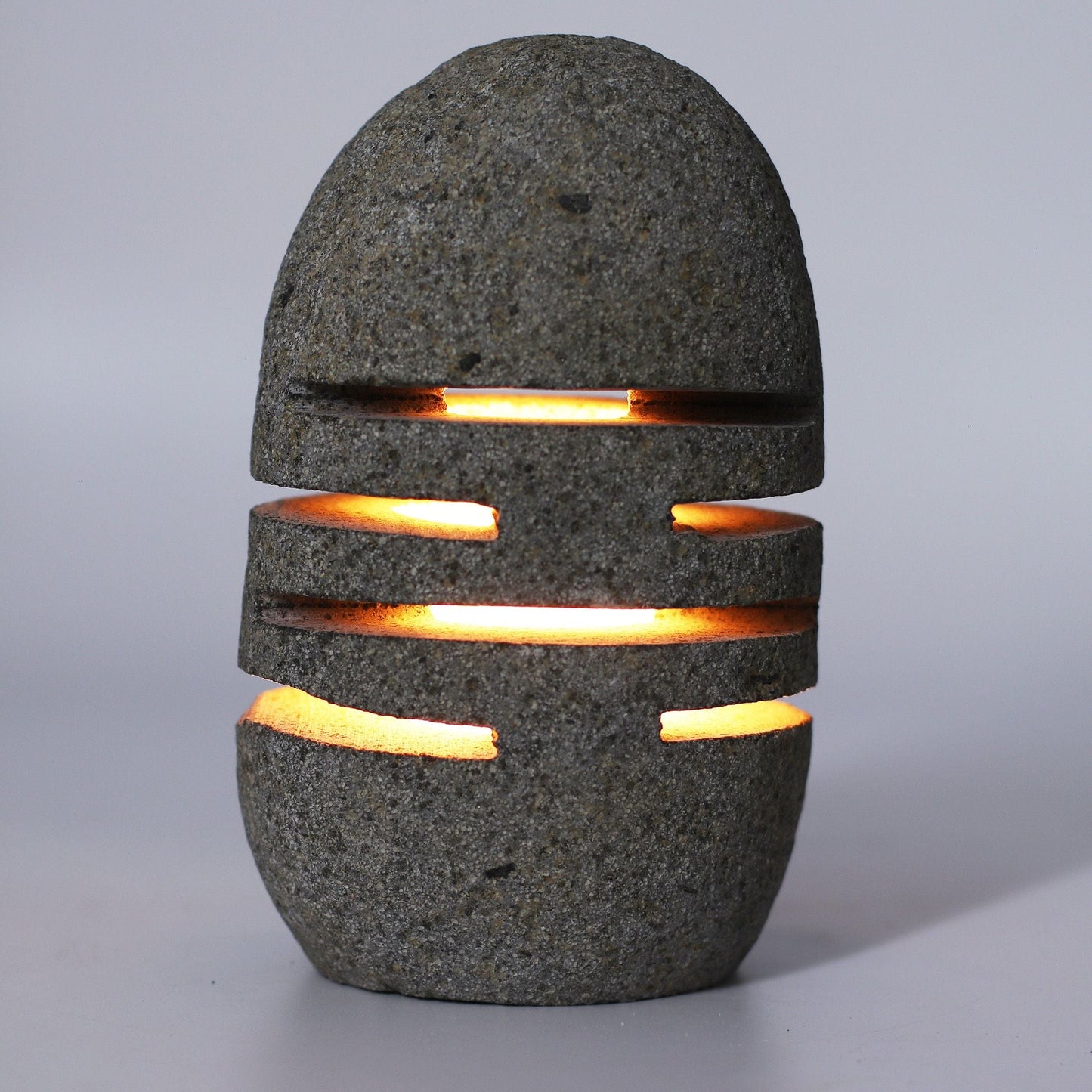 Natural Riverstone Candle Holder - Standing Stone Cut - Luna Panther