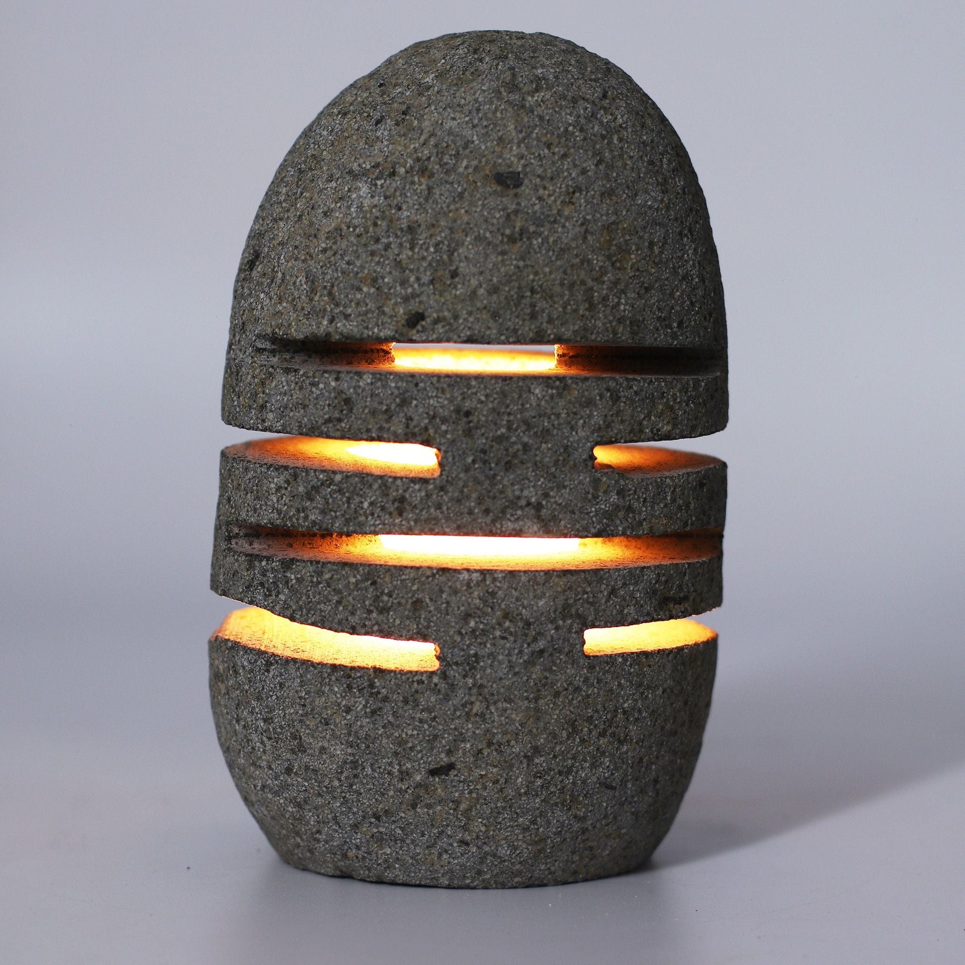 Natural Riverstone Candle Holder - Standing Stone Cut - Luna Panther