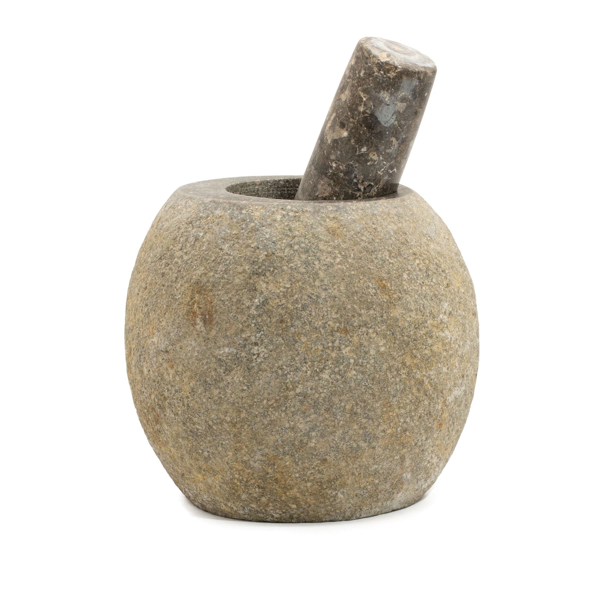 Natural Riverstone Decorative Pestle & Mortar - Large (approx. 15x12cm) - Luna Panther