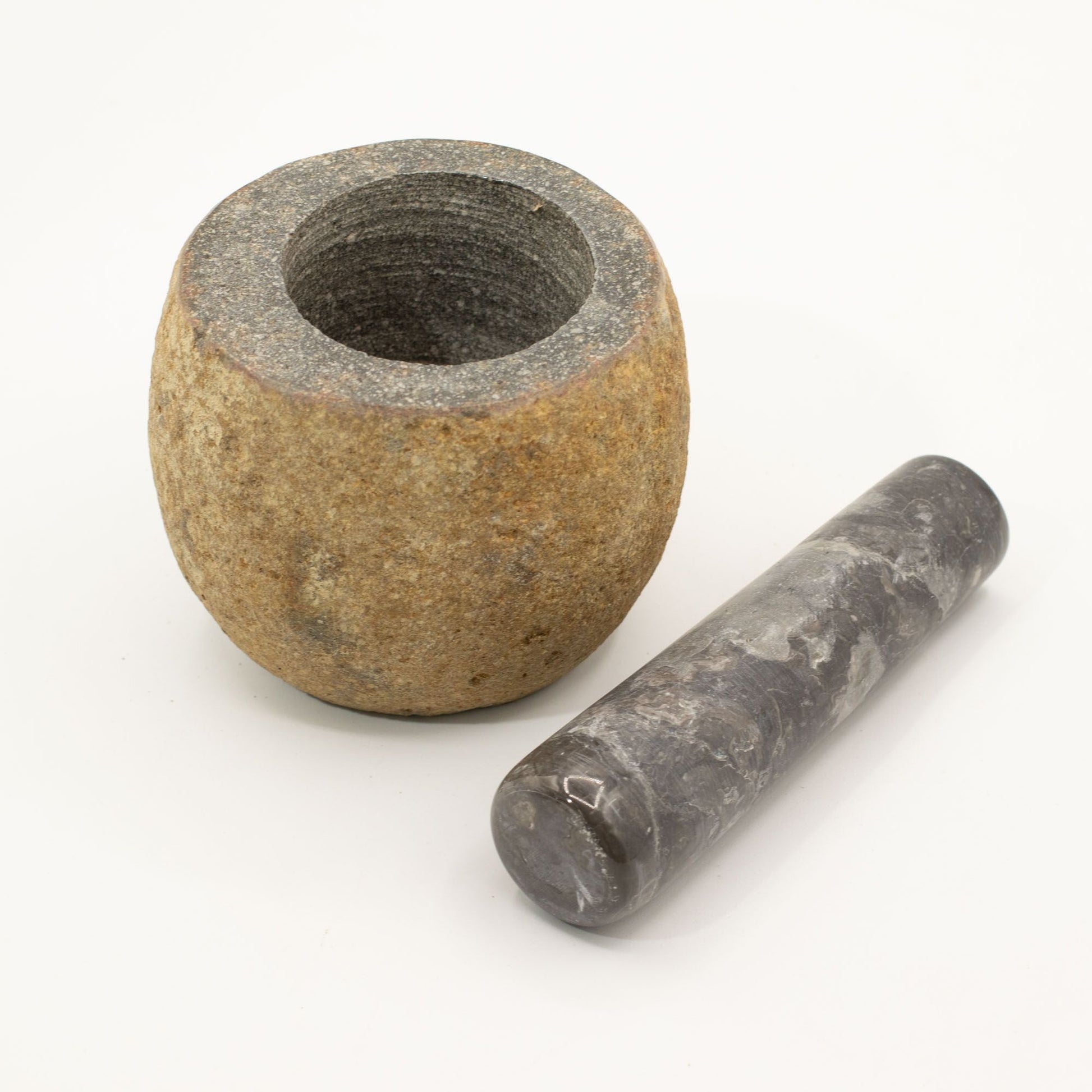 Natural Riverstone Decorative Pestle & Mortar - Small (approx. 9x7cm) - Luna Panther