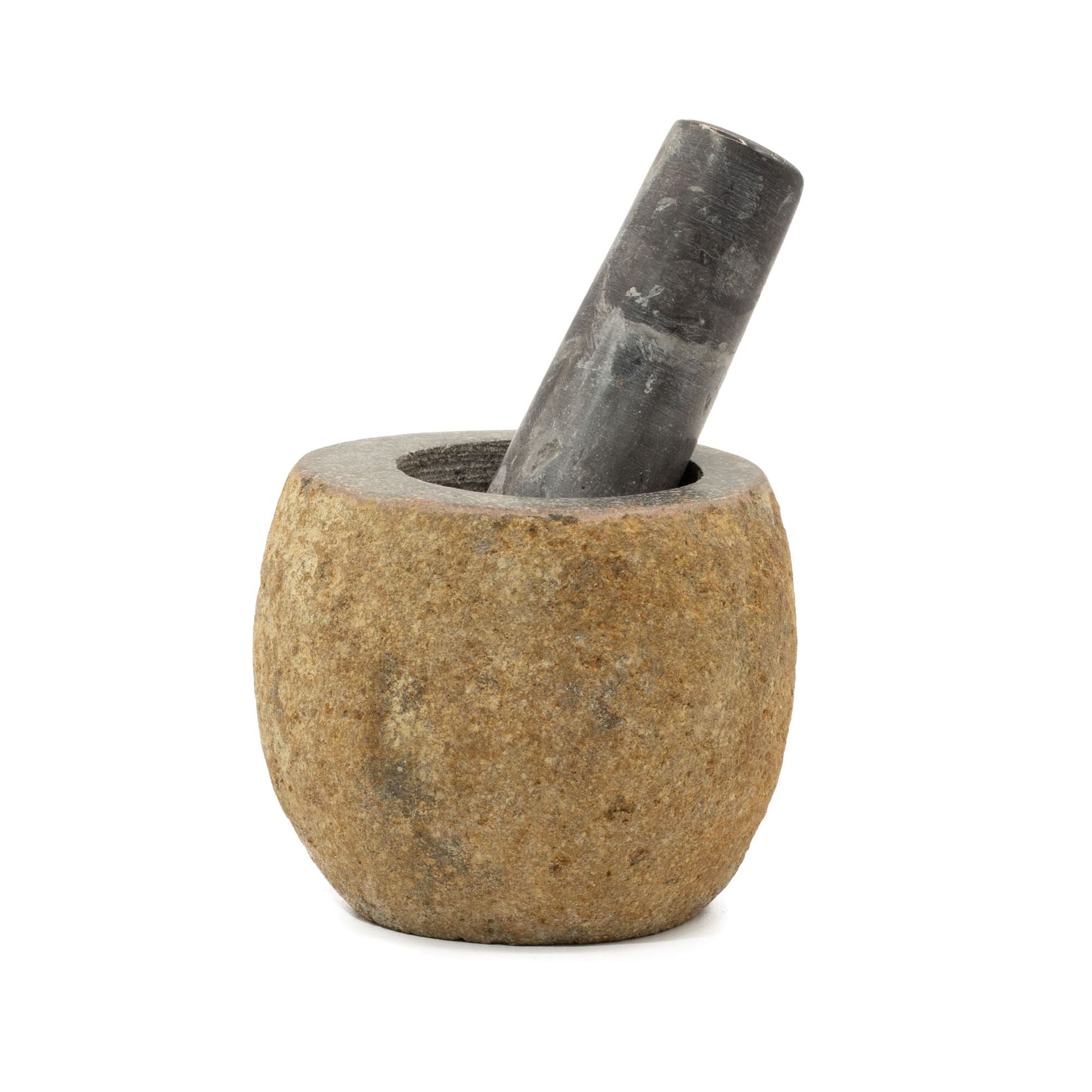 Natural Riverstone Decorative Pestle & Mortar - Small (approx. 9x7cm) - Luna Panther