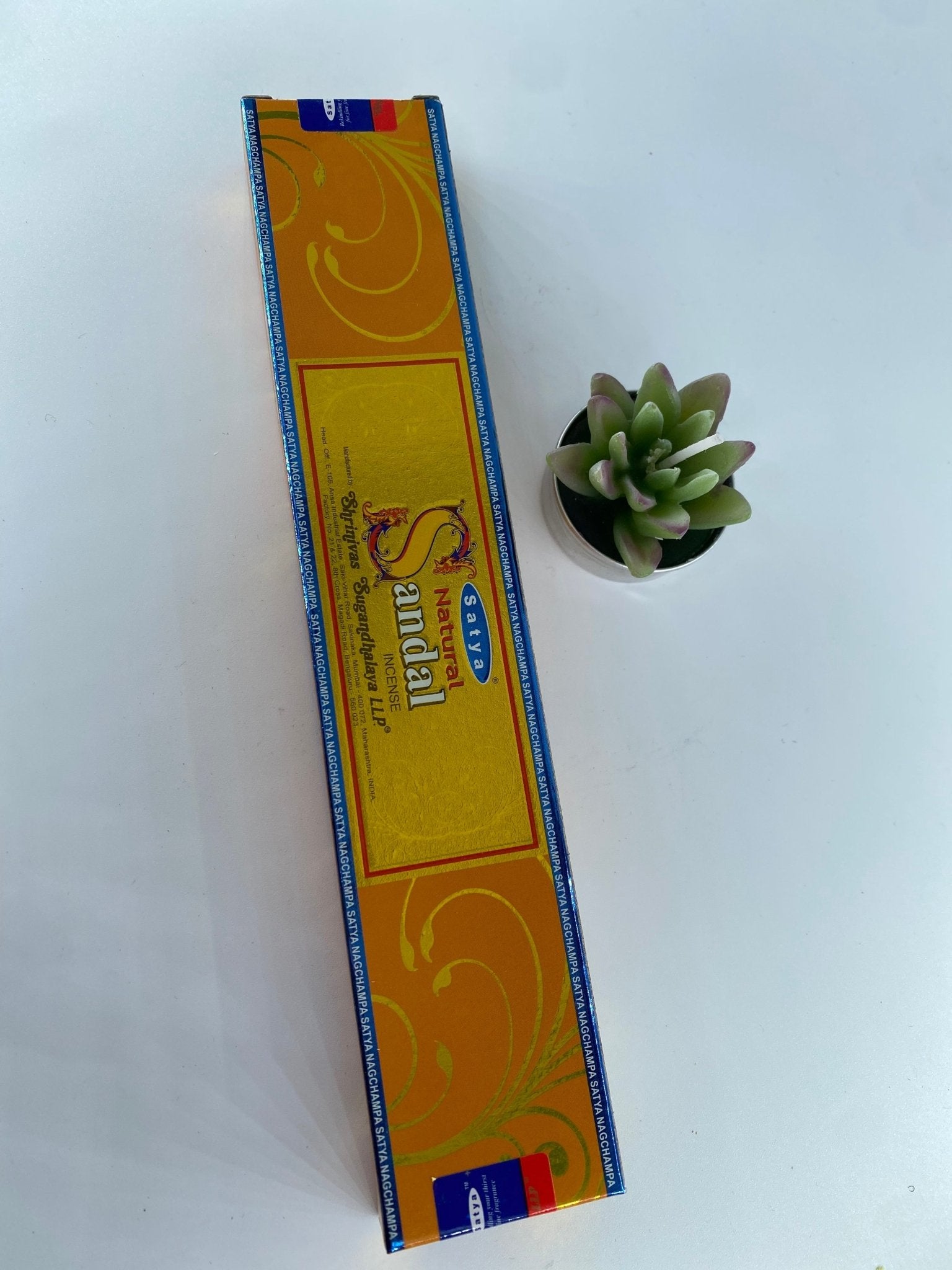 Polished Natural Sandal Incense - Satya featuring natural patterning and unique variations - Luna Panther