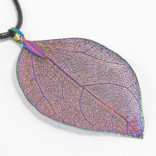Polished Necklace - Bravery Leaf - Multicoloured featuring natural patterning and unique variations - Luna Panther