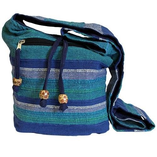 Polished Nepal Sling Bag - Blue Rivers featuring natural patterning and unique variations - Luna Panther