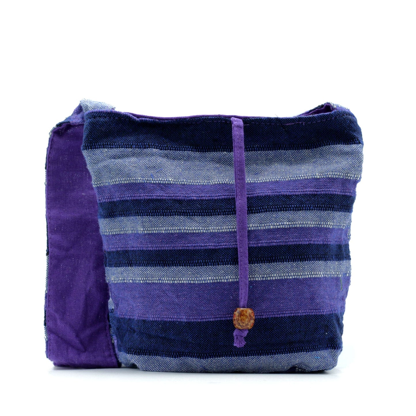 Polished Nepal Sling Bag - Deep Sea Blues featuring natural patterning and unique variations - Luna Panther