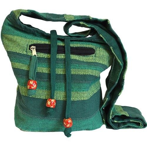 Polished Nepal Sling Bag - Forest Green featuring natural patterning and unique variations - Luna Panther