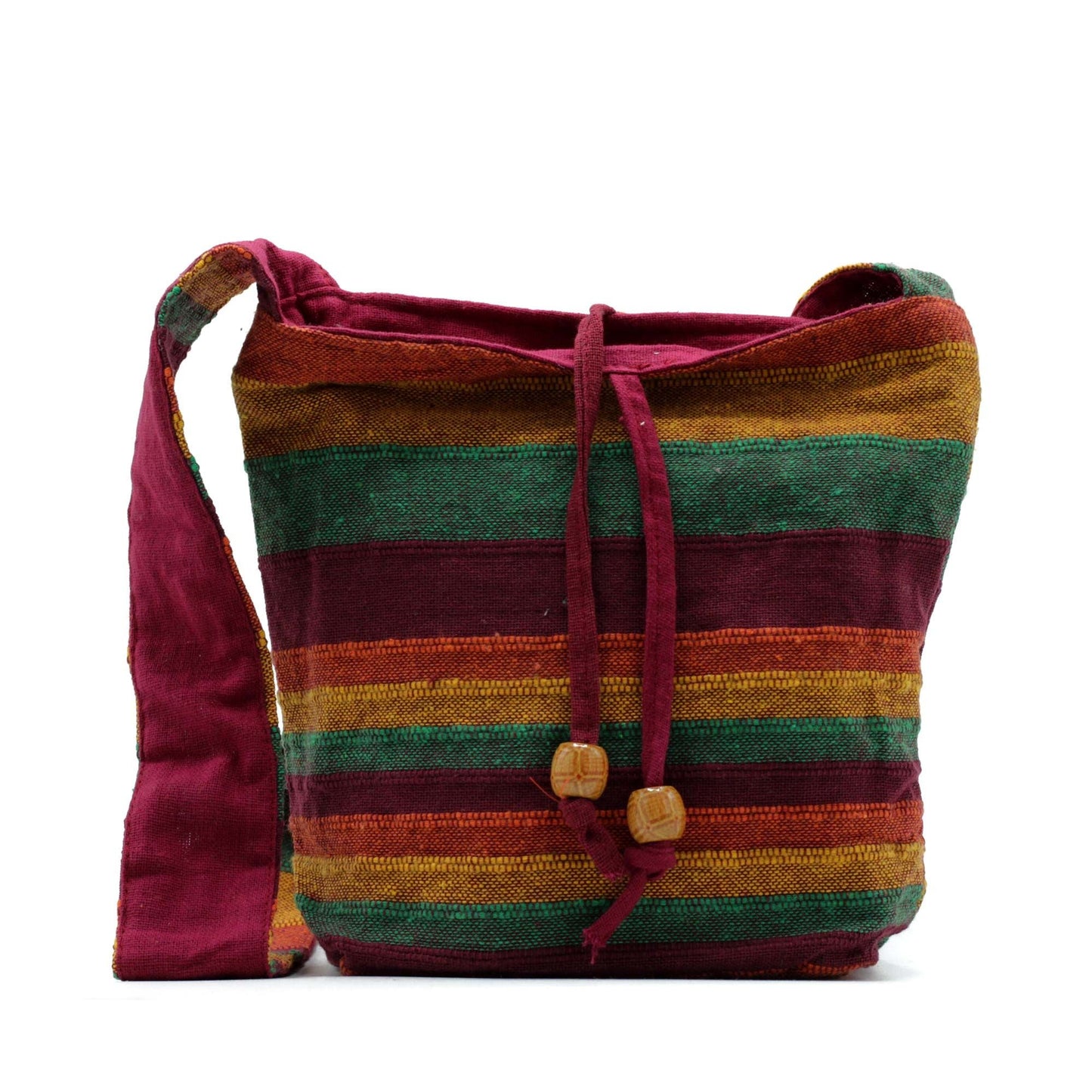 Polished Nepal Sling Bag - Mountain Trek Tan & Greens featuring natural patterning and unique variations - Luna Panther