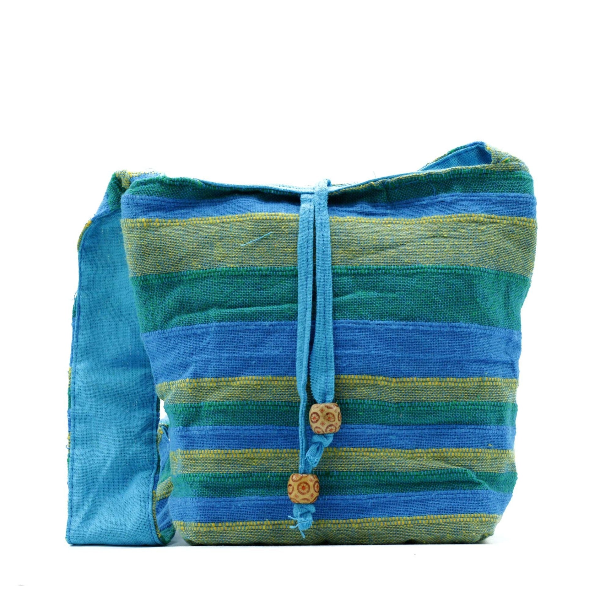 Polished Nepal Sling Bag - Spring Meadows Green & Blue featuring natural patterning and unique variations - Luna Panther